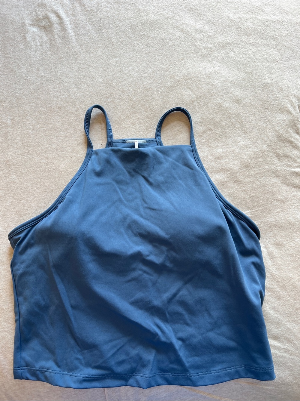 Athleta blue high-neck crop tank
